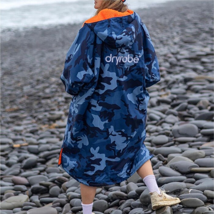 2024 Dryrobe Advance Langrmliges Wickelkleid Robe V3 DALSV3 - Blue Camo / Orange